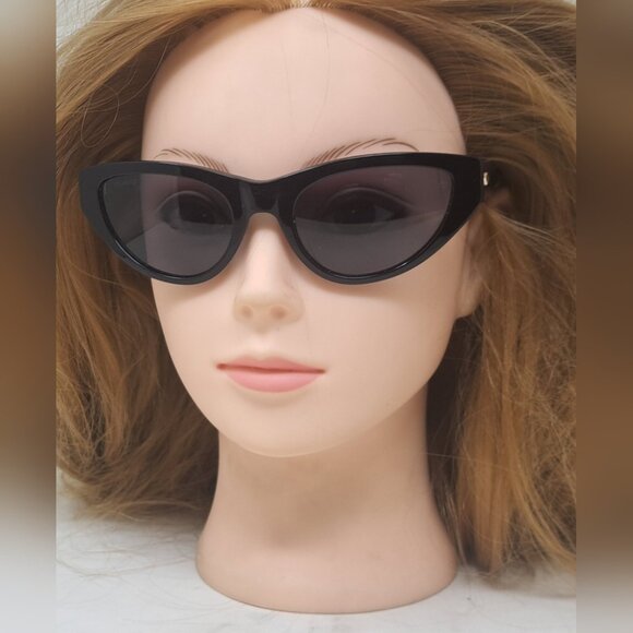 rag & bone Sunglasses Black Smoke Gray Cat-Eye Polarized RNB1062/S 54-20-140 - Picture 3 of 16